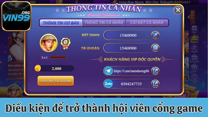 Câu Hỏi Thường Gặp Về Cổng Game Vin99 - Thông Tin Tổng Hợp 2 Điều kiện để trở thành hội viên cổng game